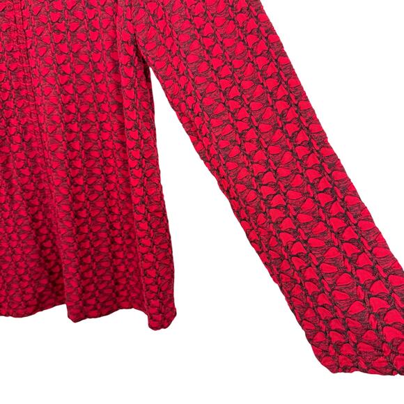 Habitat Sz Medium Red Wearable Art to Wear Artsy Blouse Shirt Top Christmas - Picture 5 of 8